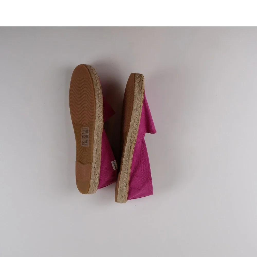 Soludos Espadrilles Dali Flat Pink Solid Womens 9-9.5 Cotton Canvas NEW